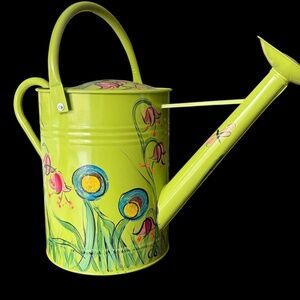 Hand Painted by seller Flowery Metal Watering Can